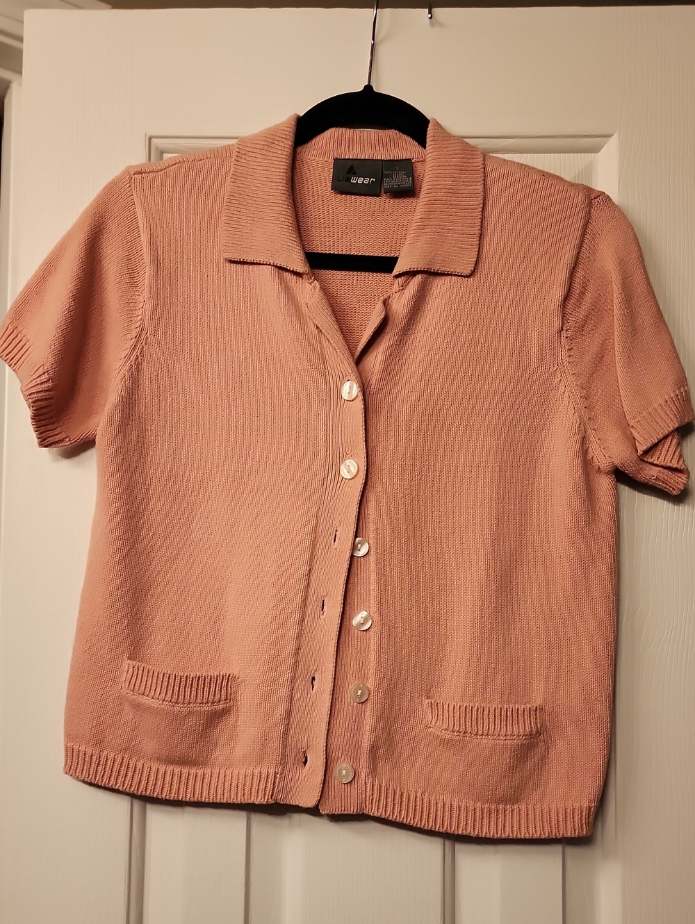Short Sleeve Button Cardigan in Dusty Rose